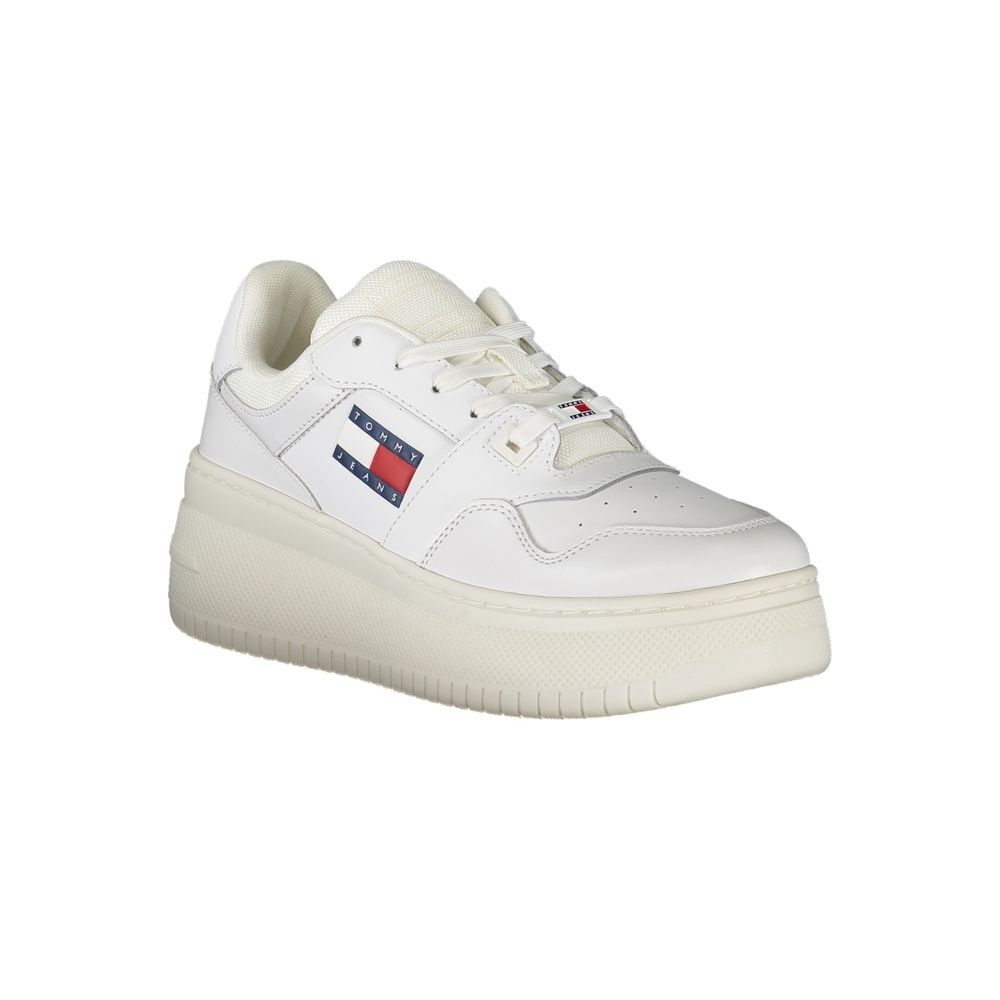 Tommy Hilfiger White Polyester Athletic Sneakers