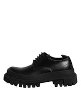 Dolce & Gabbana Black Leather Lace Up Derby Men Dress Shoes