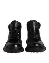 Dolce & Gabbana Black Leather Casual Mens Ankle Boots Shoes