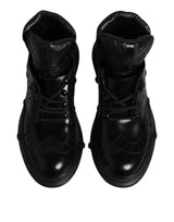 Dolce & Gabbana Black Leather Casual Mens Ankle Boots Shoes