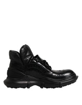 Dolce & Gabbana Black Leather Casual Mens Ankle Boots Shoes