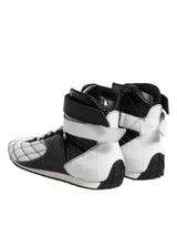 Dolce & Gabbana Black White Leather High Top Sneakers Shoes