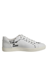 Dolce & Gabbana White London Calf Leather Men Sneakers Shoes