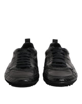 Dolce & Gabbana Black Exotic Leather Low Top Sneakers Shoes