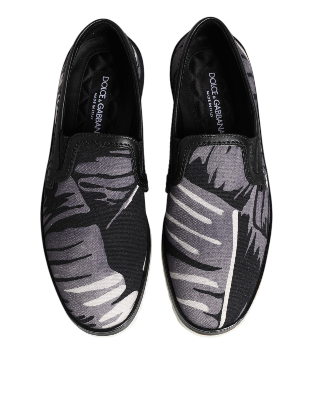Dolce & Gabbana Black Tropical Slip On Men Sneakers Shoes