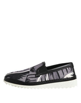 Dolce & Gabbana Black Tropical Slip On Men Sneakers Shoes