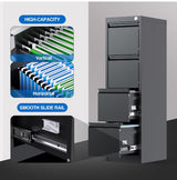 4 Drawer File Cabinet, Metal Vertical File Storage Cabinet With Lock