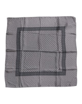 Dolce & Gabbana Gray Polka Dot Silk Square Men Foulard Scarf