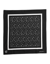 Dolce & Gabbana Black White Printed Square Foulard Scarf