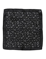 Dolce & Gabbana Black White Printed Square Men Foulard Scarf