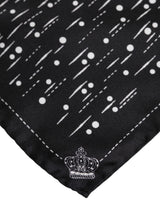 Dolce & Gabbana Black White Printed Square Men Foulard Scarf