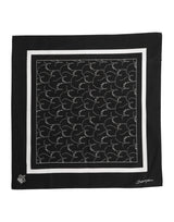Dolce & Gabbana Black White Printed Square Foulard Scarf