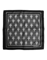 Dolce & Gabbana Black White Printed Square Foulard Scarf