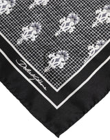 Dolce & Gabbana Black White Printed Square Foulard Scarf