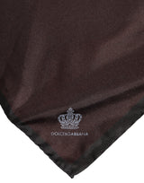 Dolce & Gabbana Brown DG Crown Silk Square Men Foulard Scarf