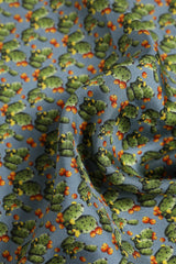 Dolce & Gabbana Gray Green Cactus Print Square Foulard Scarf