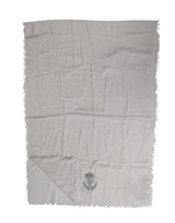 Dolce & Gabbana Gray DG Crown Neck Warmer Wrap Shawl Scarf