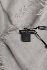 Dolce & Gabbana Gray DG Crown Neck Warmer Wrap Shawl Scarf