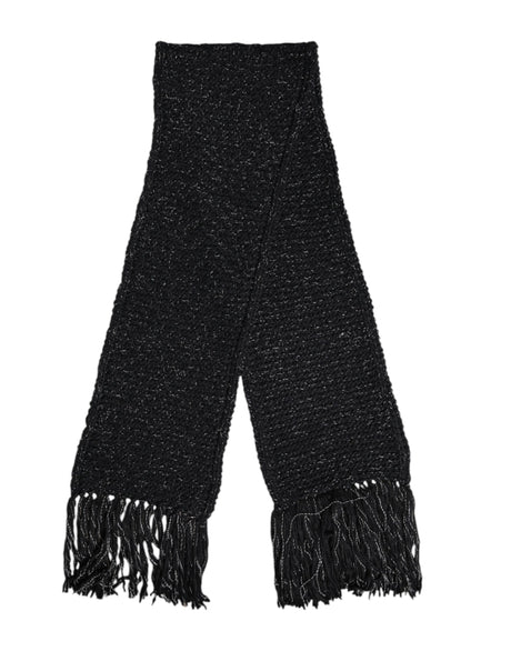 Dolce & Gabbana Black Cashmere Neck Warmer Wrap Shawl Scarf