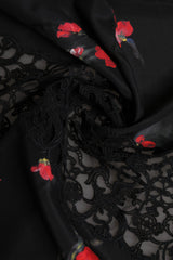 Dolce & Gabbana Black Floral Print Neck Warmer Wrap Scarf