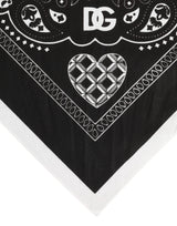 Dolce & Gabbana Black White Bandana Square Men Foulard Scarf