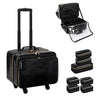 OCHEAL Rolling Makeup Train Casewith 7 Pcs Clear Makeup Bags 18" Carry On Travel Cosmetic Organizer SuitcaseExtra Large Storage Trolley Makeup Case On Wheels for Hairstylist Cosmetology Artist