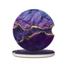 Marble Purple Absorbent Car Coasters for Cup Holders 2 Pack Ceramic Car Cup Holder Coaster with Cork Back and Finger Slot Cute Auto Accessories for Women & Men
