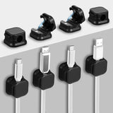 Qianyu 8 Pack Magnetic Cable Clips Smooth Adjustable Cable Clips Easy Under Desk Cable Management Adhesive Wire Keeper Organizer Hide Charger Cord Holder for Home Desk Office Car Desktop Nightstand