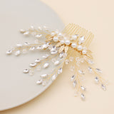 Handmade Pearl Hair Accessory with Sparkling Rhinestones
