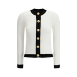 Balmain White Viscose Cardigan