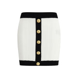 Balmain White Viscose Mini Skirt