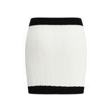 Balmain White Viscose Mini Skirt