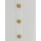 Balmain White Viscose Midi Skirt