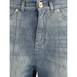 Balmain Light Blue Cotton Bermuda Shorts