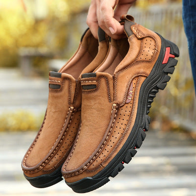 Men's Genuine Leather Hiking Boots for Outdoor Use