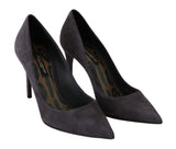 Dolce & Gabbana Gray Suede Leather Stiletto  Shoes Heels