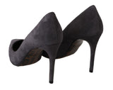 Dolce & Gabbana Gray Suede Leather Stiletto  Shoes Heels
