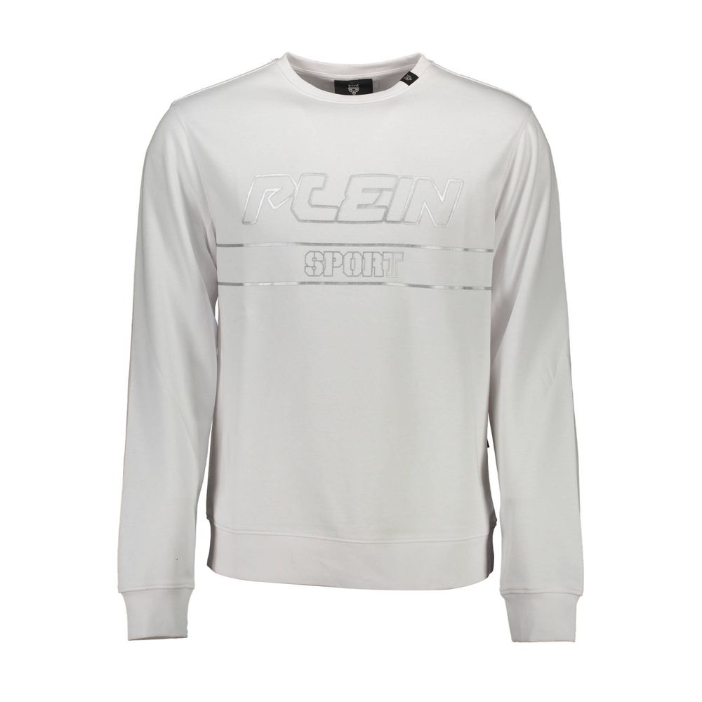 Plein Sport Bianco Cotton Men Sweatshirt