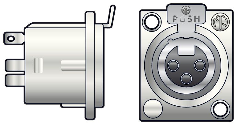Neutrik NC3FD-LX XLR Socket PCB 761.660UK
