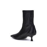 Stuart Weitzman Black Calf Leather Bos Taurus Ankle Boots