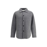 Jil Sander Gray Fleece Wool Coat