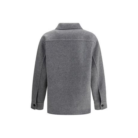 Jil Sander Gray Fleece Wool Coat