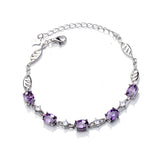 S925 Silver Jewelry with Stylish Amethyst Bracelet
