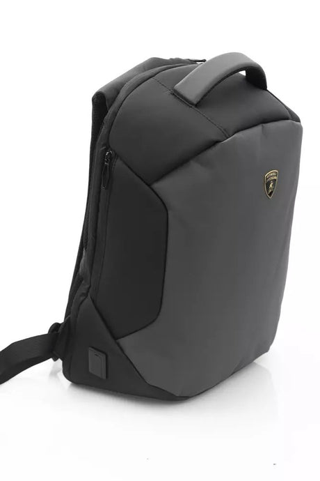 Automobili Laborghini Gray Nylon Backpack