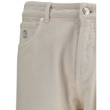 Brunello Cucinelli Cream Cotton Jeans Denim