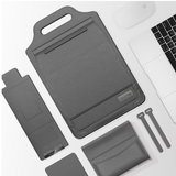 Leather Sleeve with Stand for Laptop and Phone (One Piece)