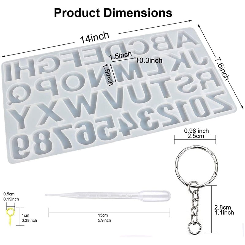 Letter Mould Keychain Epoxy Craft Kit