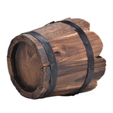 Carbonized Wooden Planter Barrel for Gardening