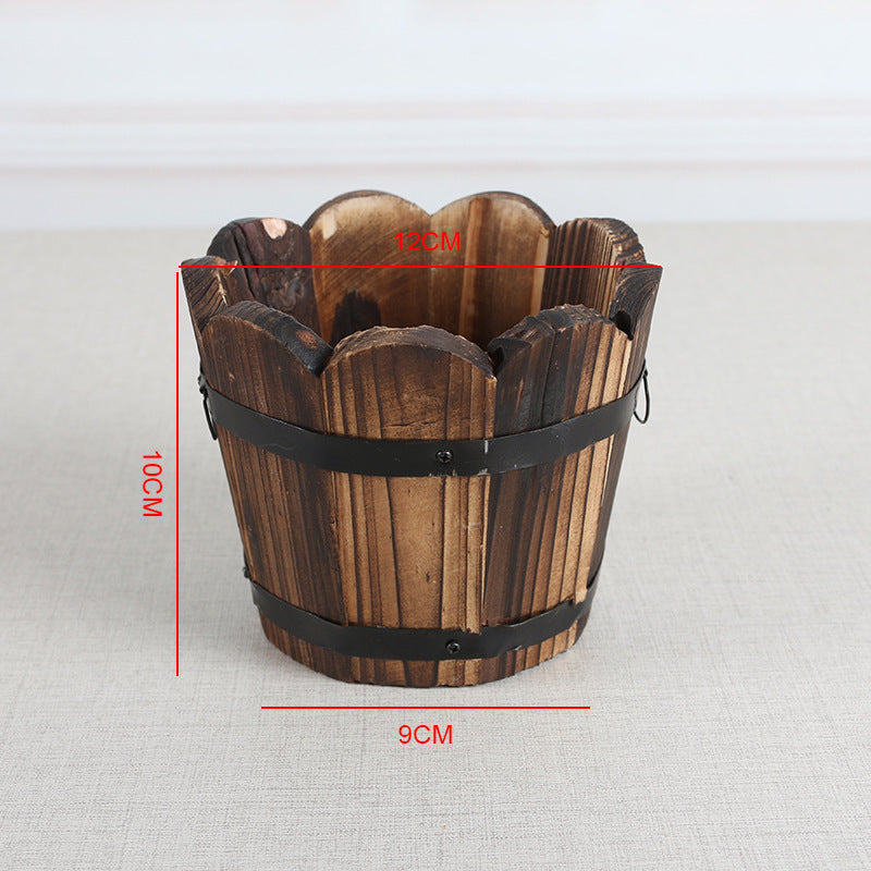 Carbonized Wood Planter for Garden and Succulents