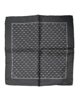 Dolce & Gabbana Black Fish Print Silk Square Men Foulard Scarf